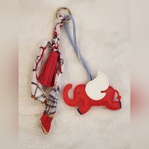 Red Elephant Keychain with Scarf Accessory Bag Charm Bag Chain